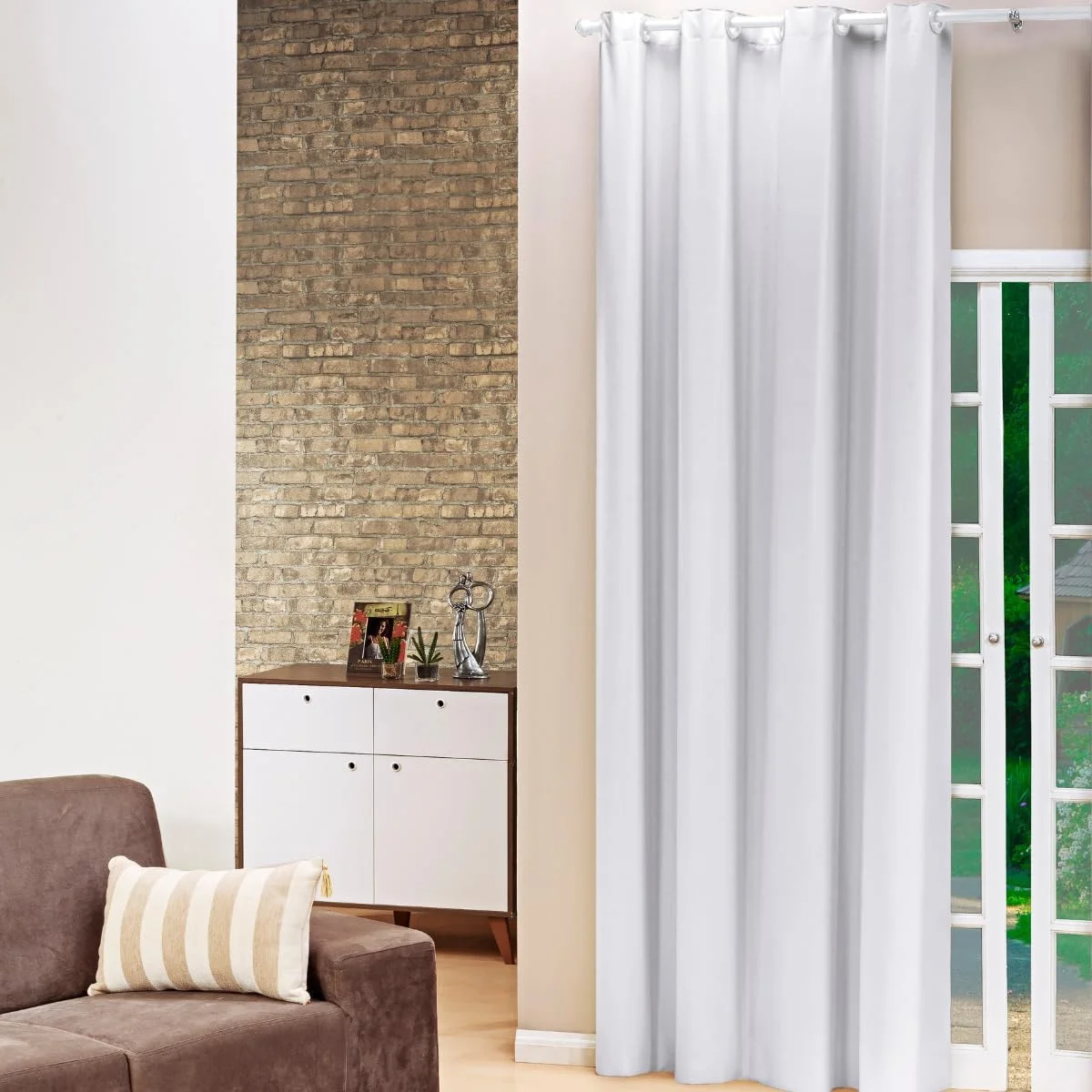 Cortina Blackout PVC 1,40 x 2,30 com Ilhós (Branco)